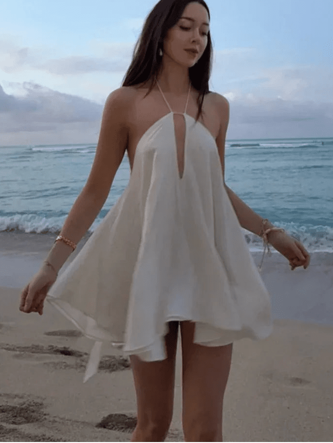 SOERA Zinnia Off - Shoulder Hollow Out Summer Dress - Dress -  White L