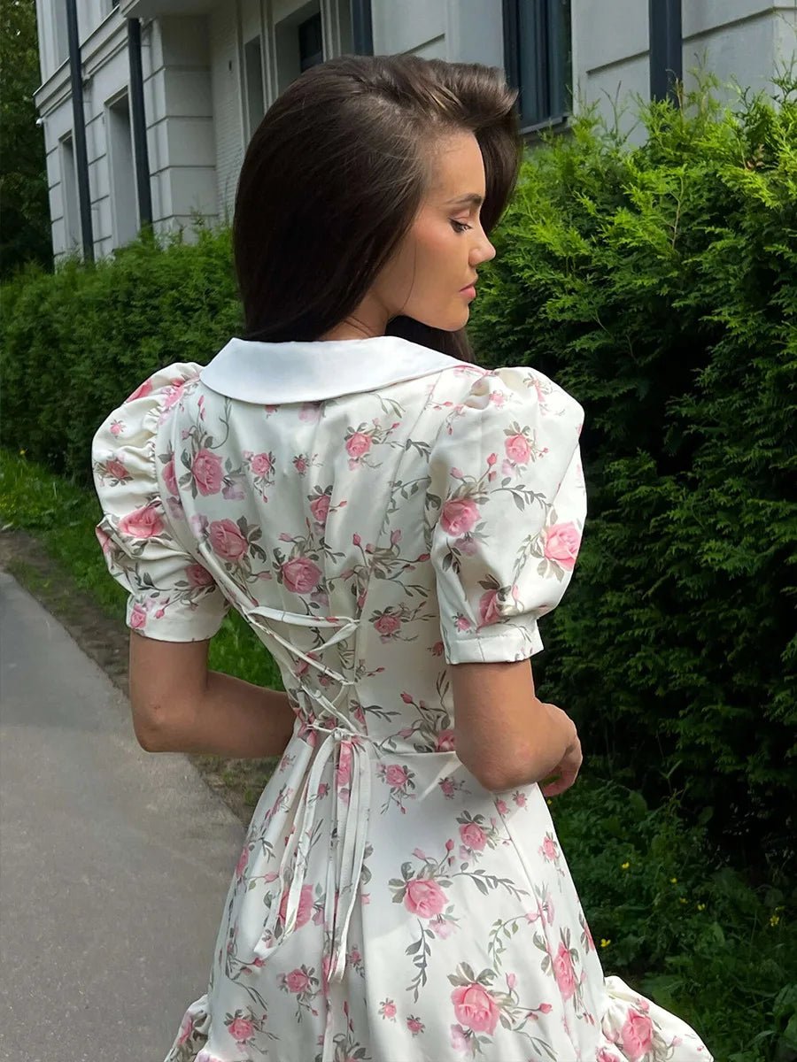 SOERA Andromeda Floral Puff Sleeve Mini Dress - Dresses -  White S