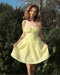 Katie Embroidered Hollow-Out Mini Dress