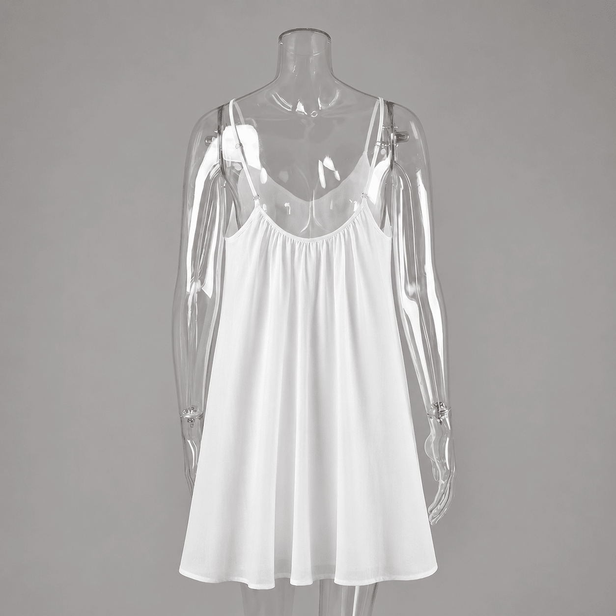 SOERA Lavinia Spaghetti Strap Flowy Mini Dress - Dresses - DWOD5-VN491001 White S