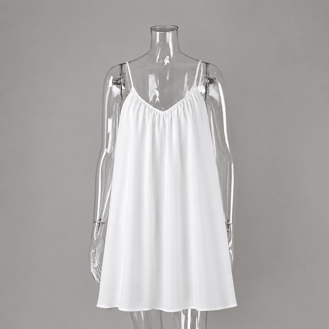 SOERA Lavinia Spaghetti Strap Flowy Mini Dress - Dresses - DWOD5-VN491001 White S