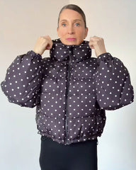 Emma Polka Dot Cropped Puffer Jacket