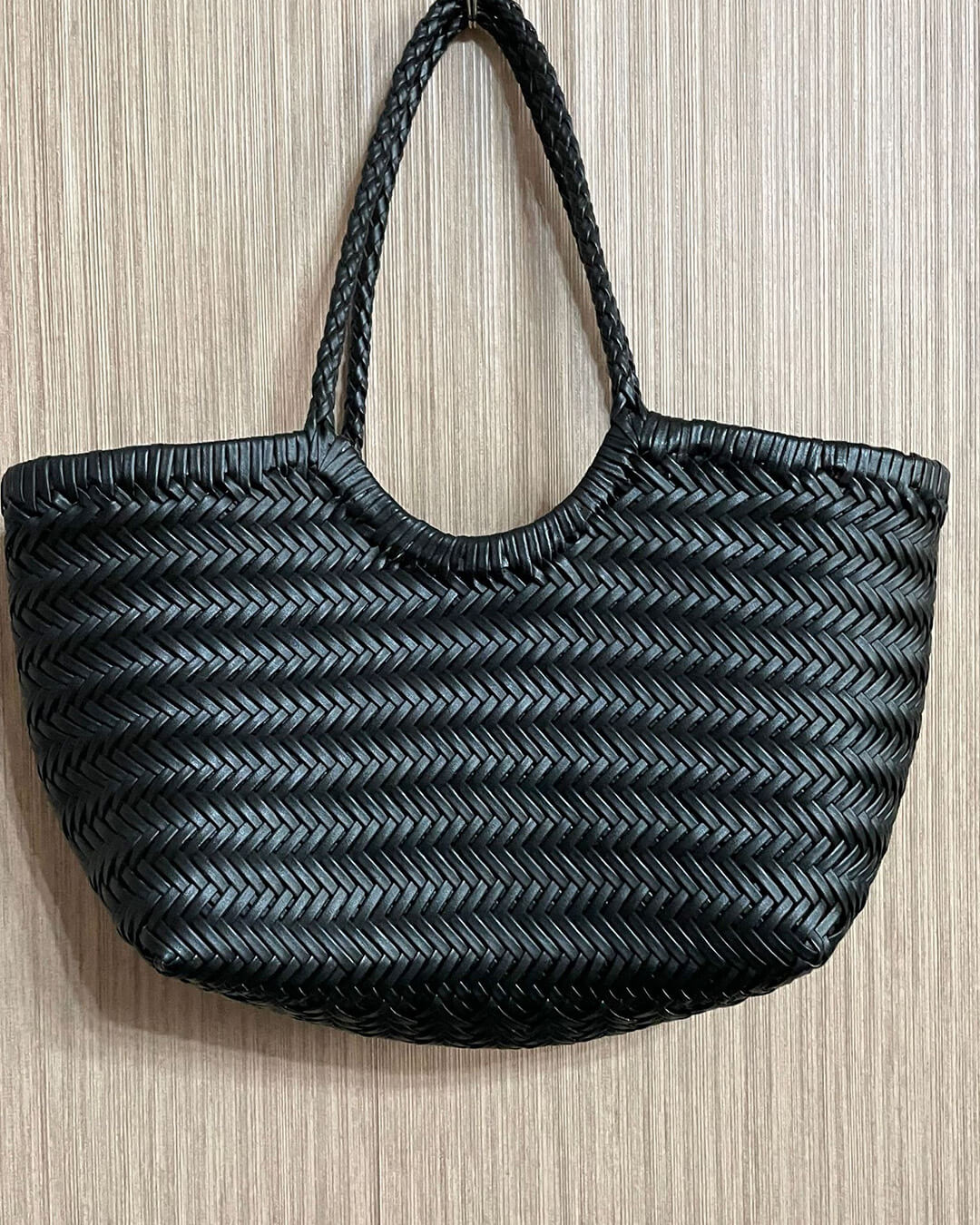 SOERA Beatrice Woven Leather Tote Bag - Handbags -  Black Small