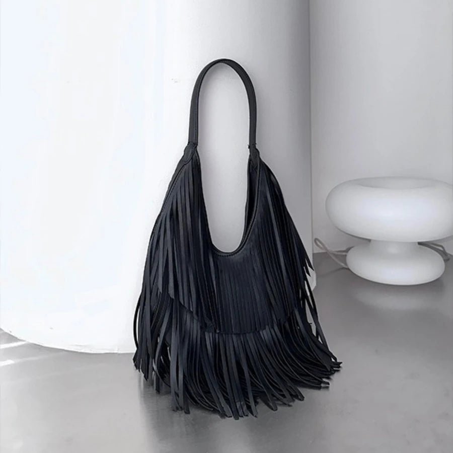 SOERA Tatiana Tasseled Hobo Bag - Handbags - 1005008821422717-;rr1761640572580628648 Black