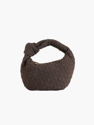 Suede flätad mini-handväska