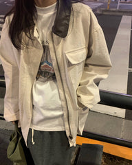 Lena Contrast Collar Utility Jacket