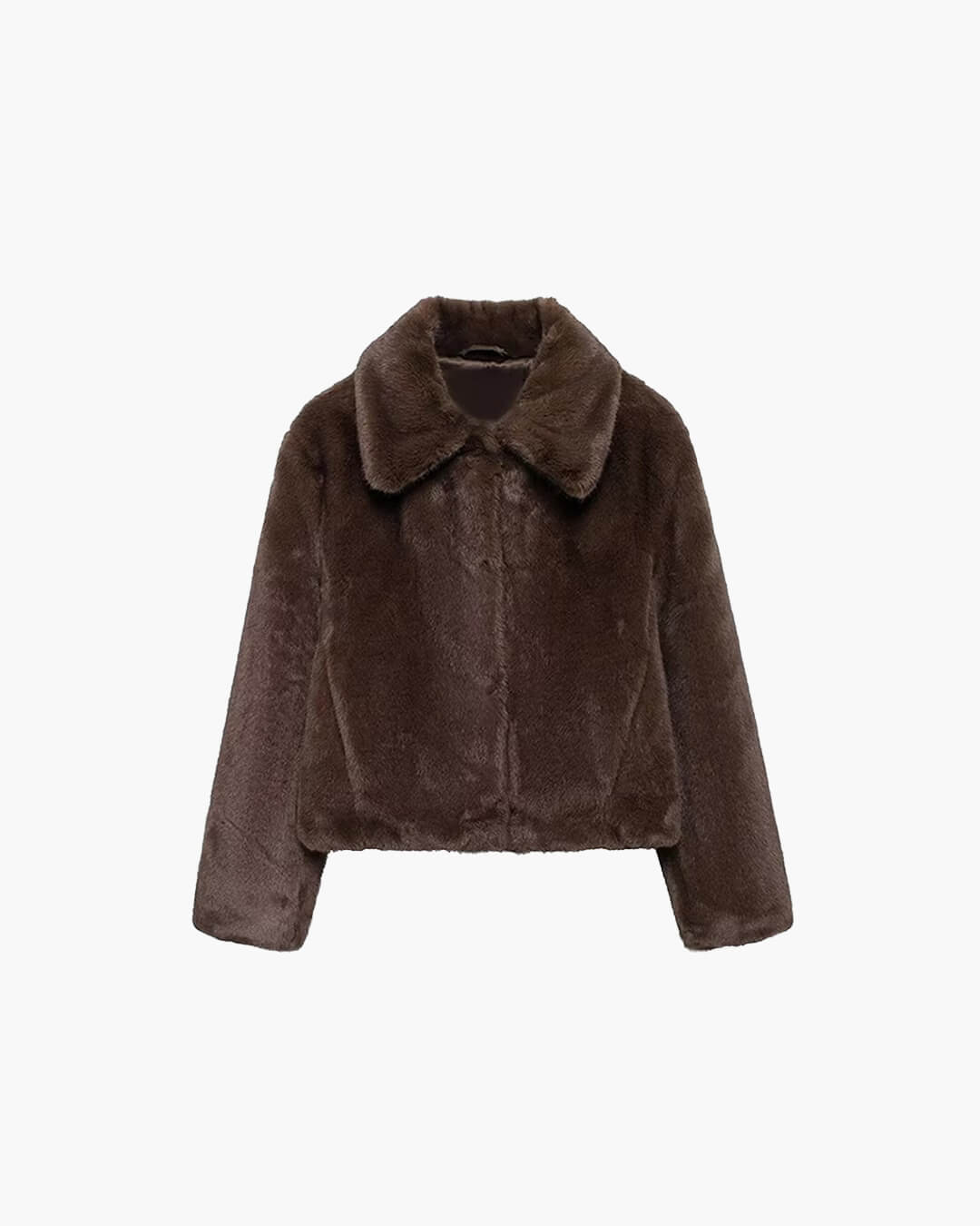 SOERA Abby Short Faux Fur Collared Coat - Jackets - Qk1763087940440141947 Dark Brown S