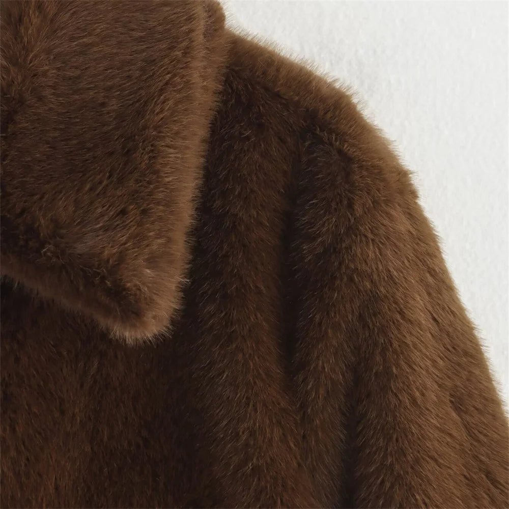 SOERA Alexandra Faux Fur Jacket - Jackets - LI1760504685431109474 Brown M