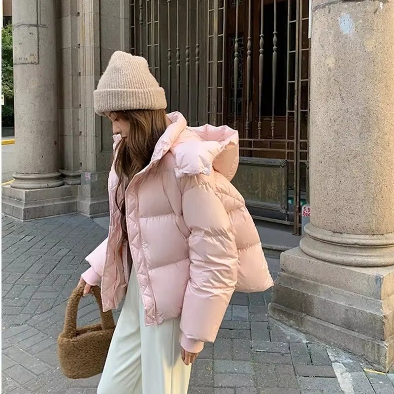 SOERA Bella Thick Hooded Puffer Jacket - Jackets - 3256809473638795-;jR1763832189582424345 Pink M