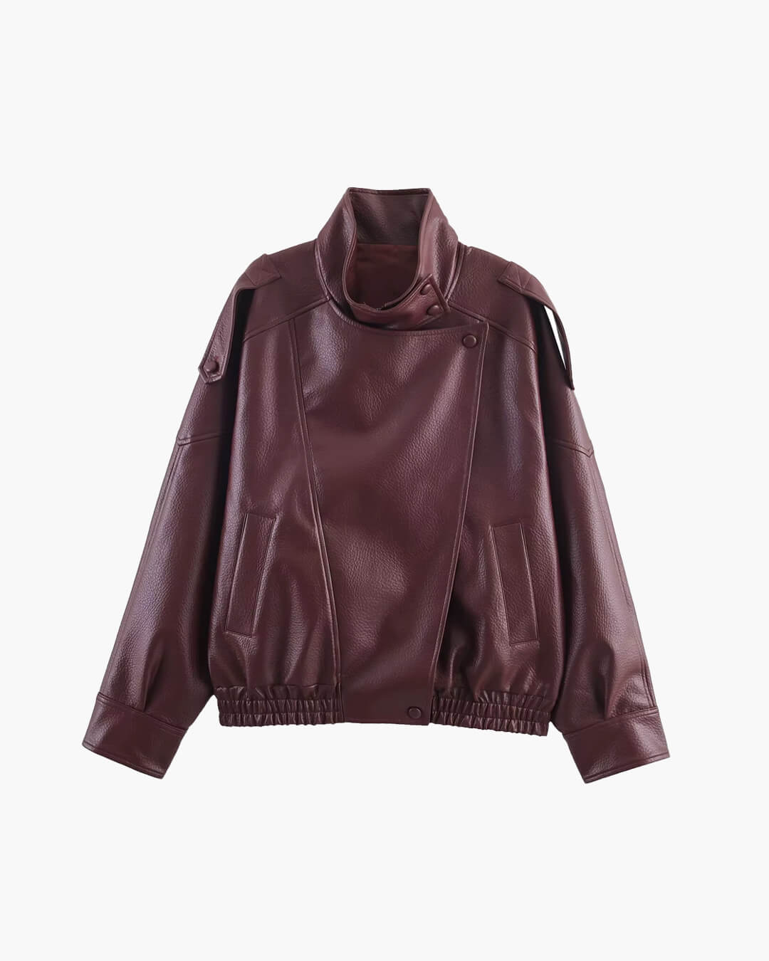 SOERA Carla Asymmetrical Leather Jacket - Jackets -  Red XS