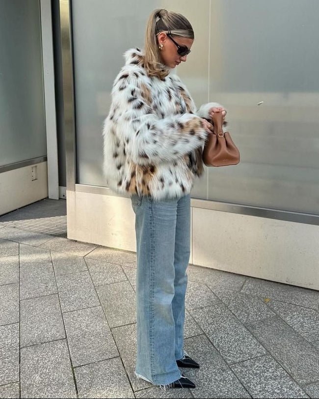 SOERA Celeste Leopard Faux Fur Coat - Jackets - um1764442362185470010 White Leopard XS