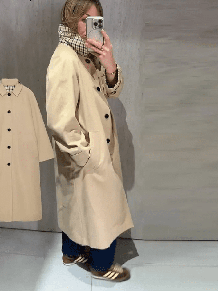 SOERA Florence Reversible Plaid Long Coat - Jackets - 1005011739912982-;QF1775445300150818419 L
