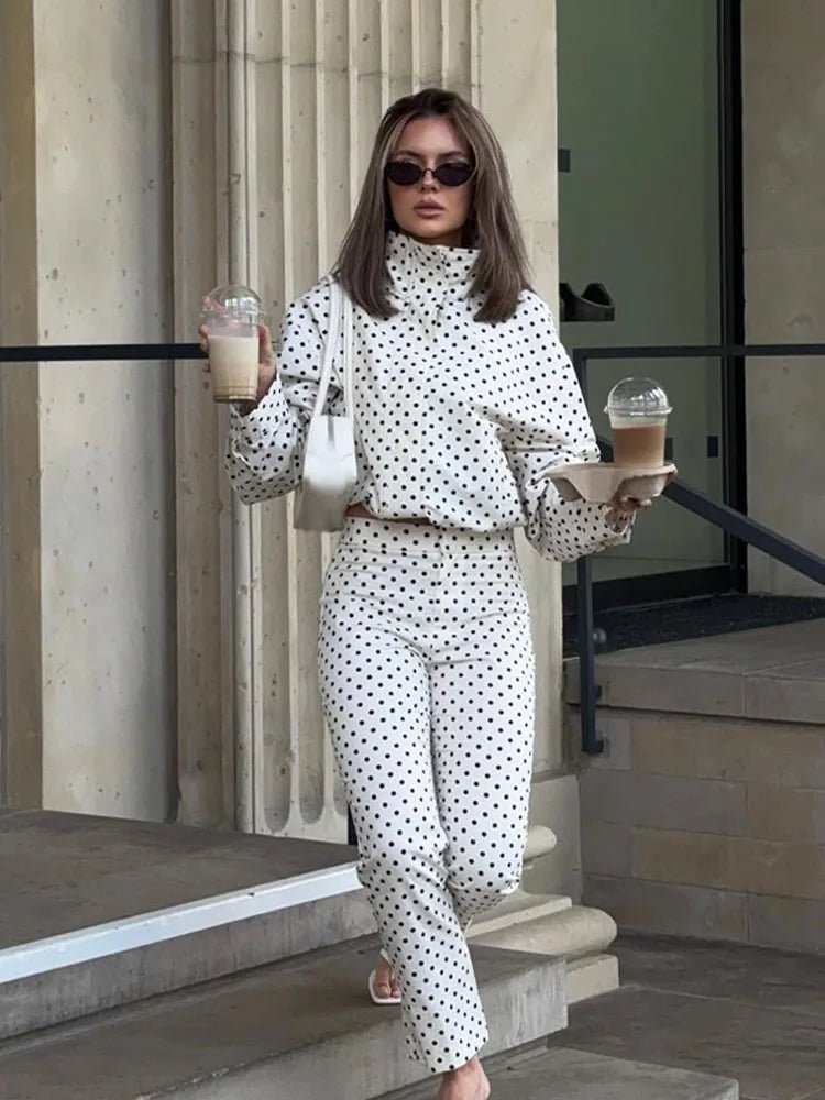 SOERA Hermine Polka Dot Jacket - Jackets - 1005009613676654-;Mo1773321573299580065 White L