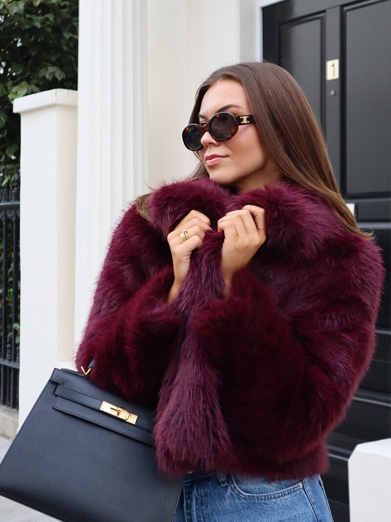 SOERA Jenna Faux Fur Coat - jackets - DWOD2-WK316014 Burgundy S