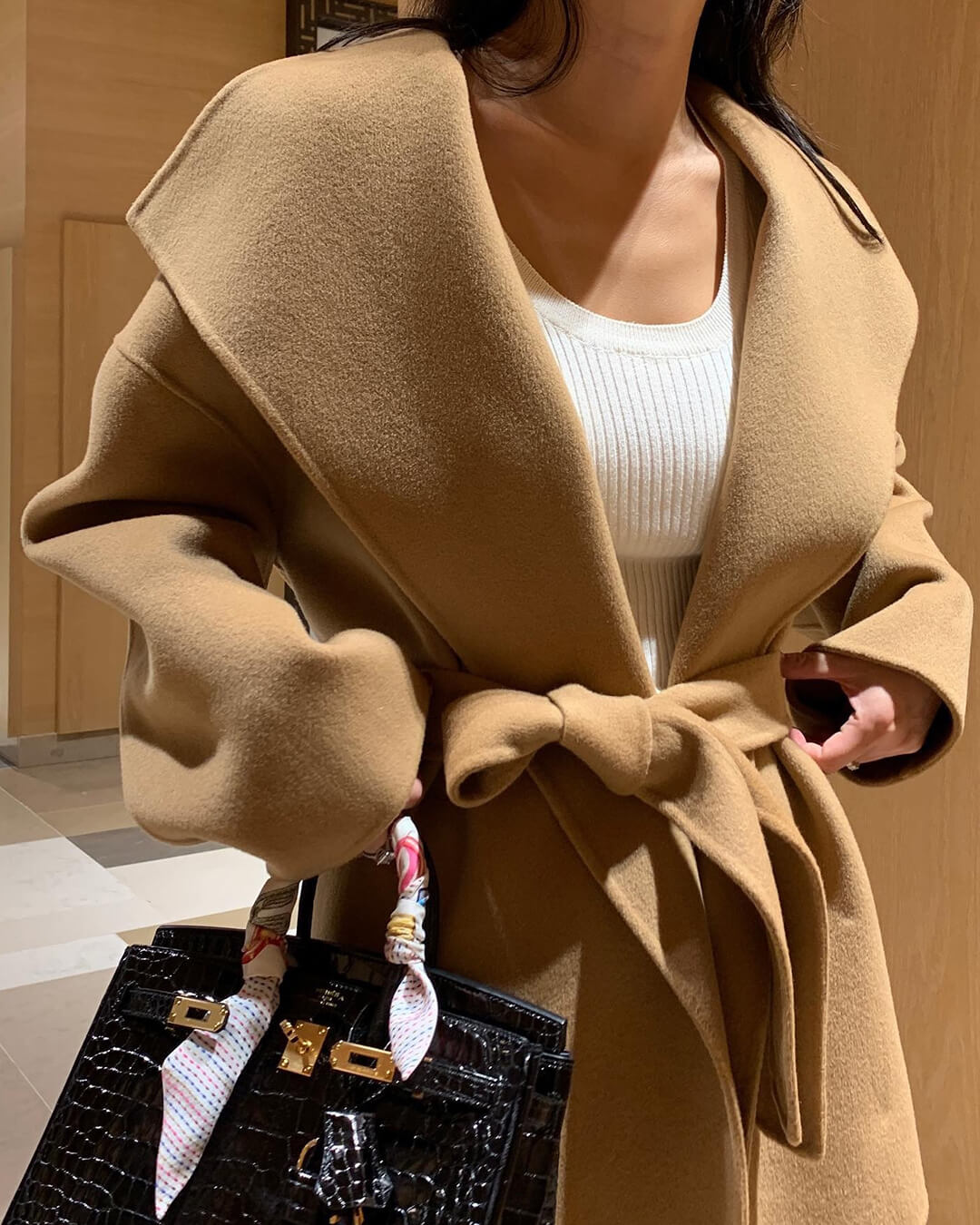 SOERA Lorelie Belted Wrap Coat - Jackets -  Black