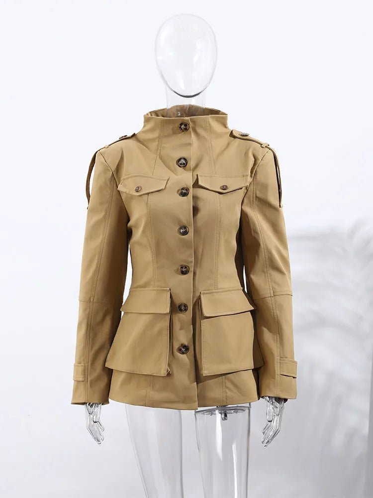 SOERA Melinda Slim Fit Trench Coat - Jackets - Xa1761123527992677457 Tan S