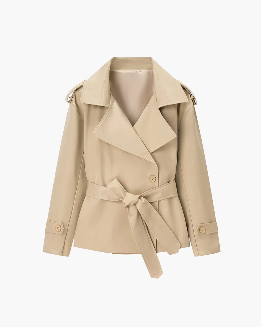 SOERA Molly Belted Cropped Trench Coat - Jackets - 1005009088260377-;fz1773321573478037457 Burgundy XS