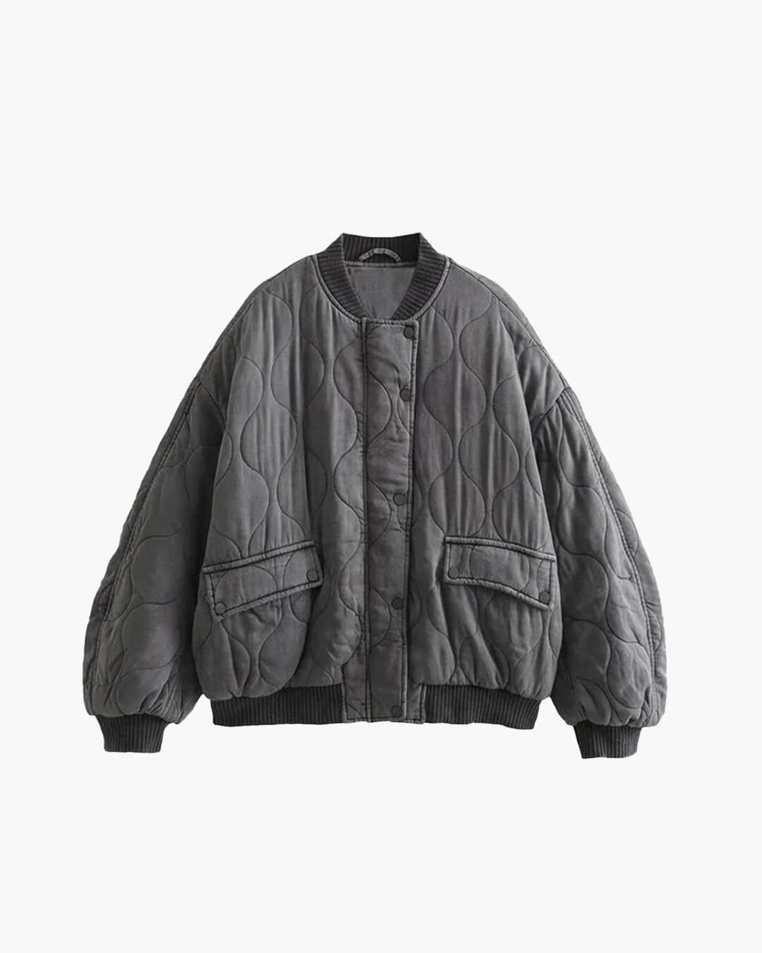 SOERA Salma Padded Bomber Jacket - Jackets - Fn1760504685432110130 Gray XS