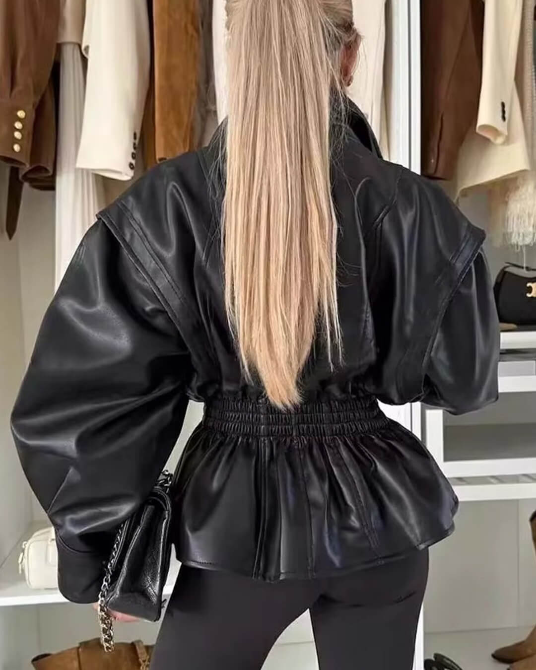 SOERA Stephanie Leather Jacket - Jackets - 1005009760967300-;ZE1762988295979670111 Black L