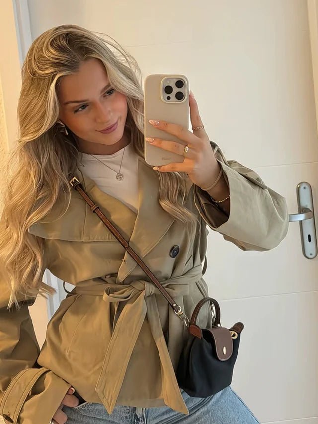 SOERA Thea Belted Short Trench Coat - Jackets -  Camel XS
