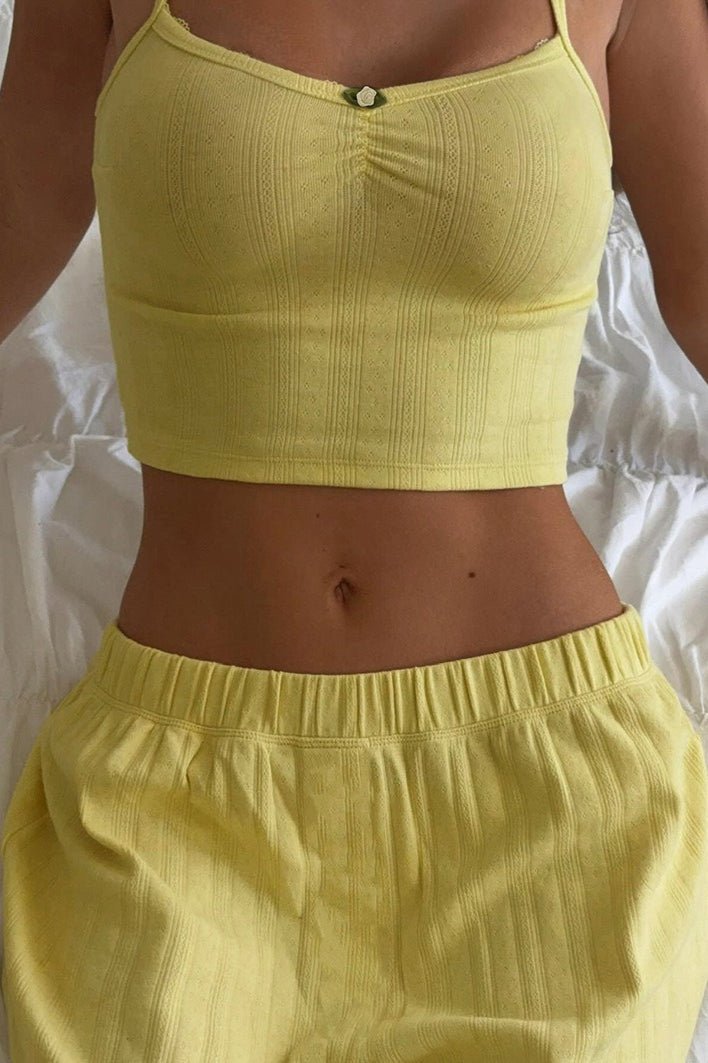 SOERA Celeste Soft Relaxed Cami Pants Two Piece Set - Matching Sets -  Yellow M
