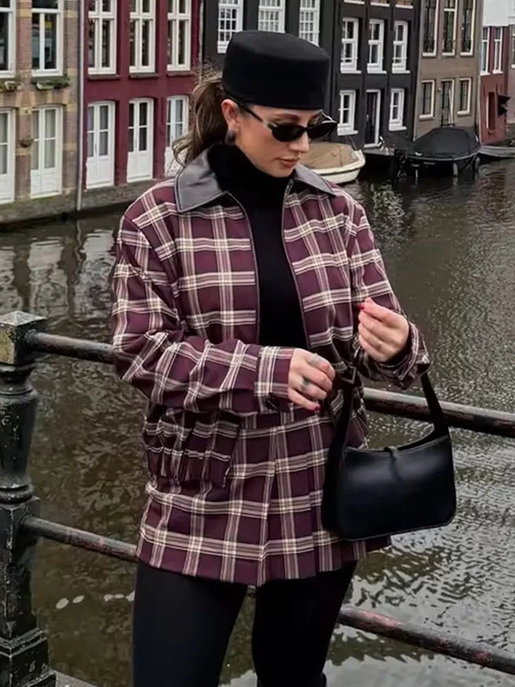 SOERA Jessica Check Bomber Jacket & Skort Set - Matching Sets - SOERA-845699-TOP-XS-58883 Jacket Only XS