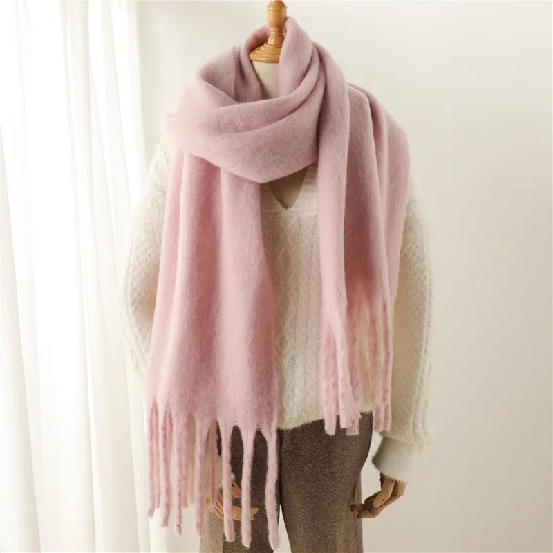 SOERA Tanya Tasseled Winter Scarf - Scarves & Wraps - 1005009466241802-;DN1764703454509391279 Gray