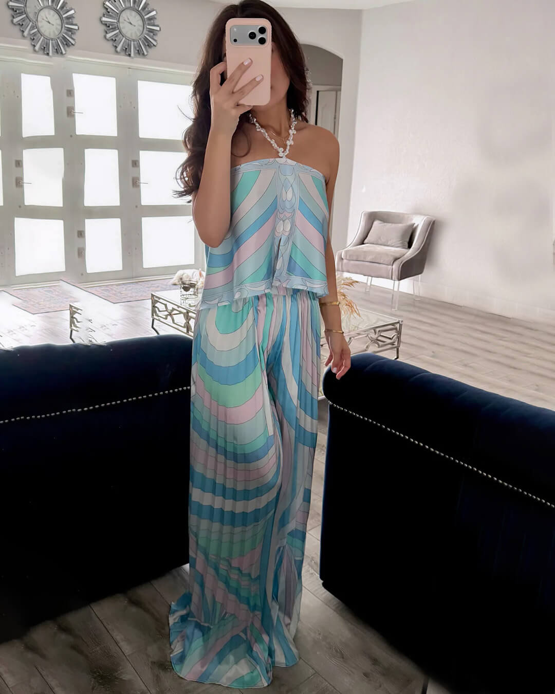 Nora veckade capri-byxor co-ord set