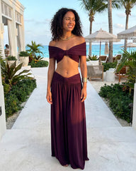 Mira knuten off-shoulder toppset