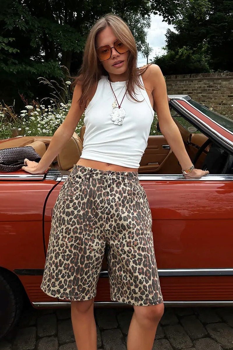 SOERA Lyric Leopard Print Cotton Shorts - Shorts - SOERA-596355-DEF-OS-30083 S