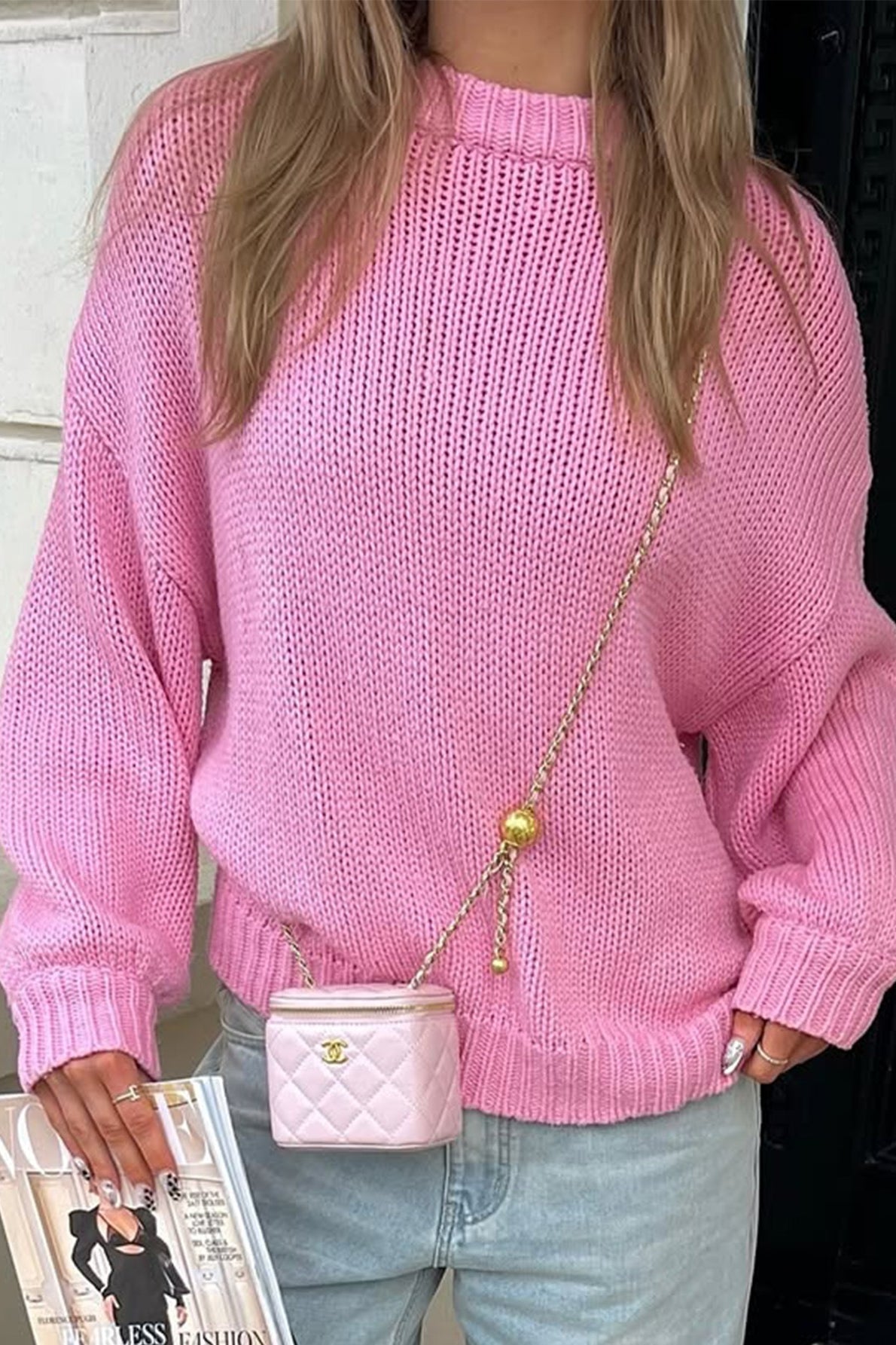 SOERA Amanda Cream Crew Neck Layering Sweater - Sweater - SOERA-319619-S-PINK-16931 Pink S