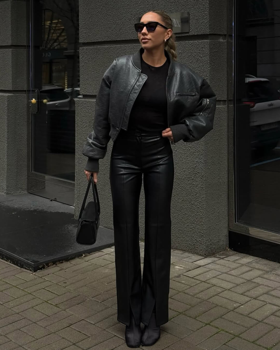 SOERA Michelle Faux Leather Flare Pants - Trousers - 3256807950001874-;Hi1764102178784752259 Black M
