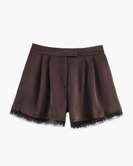 Xylia Spetskant Satin Minishorts